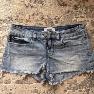 Victoria's Secret PINK Light Blue Distressed Denim Shorts